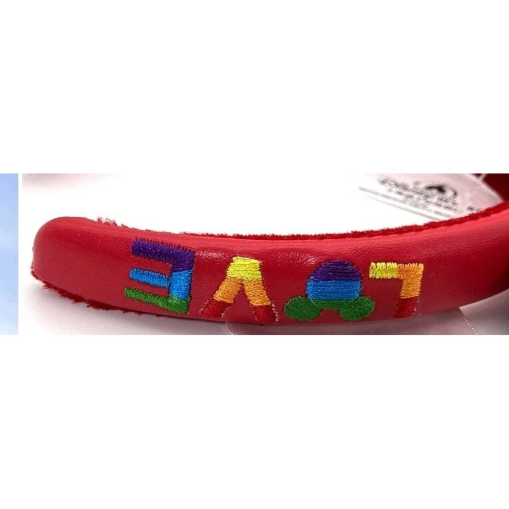 Disney Parks Rainbow Glitter Pride Mickey Mouse Ears Headband LOVE spelled‎ Out